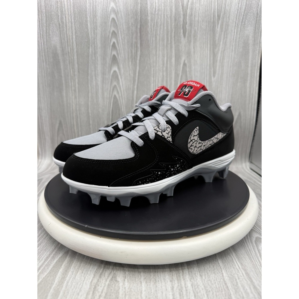 Nike Air Jordan Stadium 90 Mens Size 7.5 Black Cement Football Cleats HQ0210-060